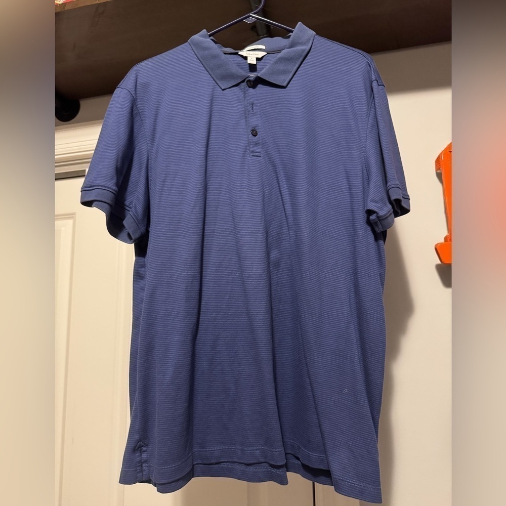 Calvin Klein Size XL Blue Short Sleeve Polo